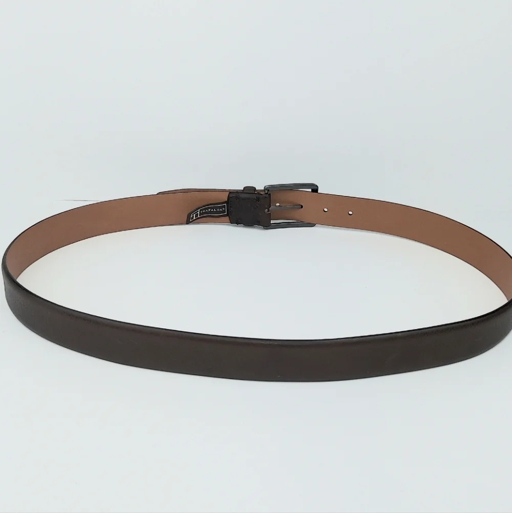Trafalgar Men's Brown Leather Kane Belt 42